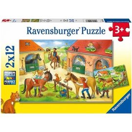 Ravensburger 051786 Šťastný deň na statku 2x12 dielikov