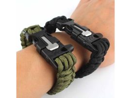 Paracord náramok 3 v 1 - zelený