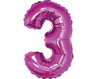 Godan Fóliový balón číslo 3 malý - fialová - 35 cm - cena, porovnanie