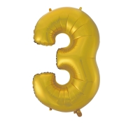 Godan Fóliový balón číslo 3 - zlatá matná - 92 cm - cena, porovnanie