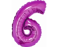 Godan Fóliový balón číslo 6 malý - fialová - 35 cm - cena, porovnanie