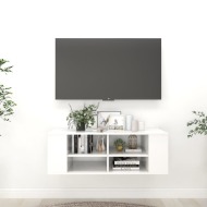 vidaXL Nástenná TV skrinka lesklá biela 102x35x35 cm drevotrieska - cena, porovnanie