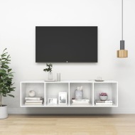 vidaXL Nástenná TV skrinka lesklá biela 37x37x142,5 cm drevotrieska - cena, porovnanie