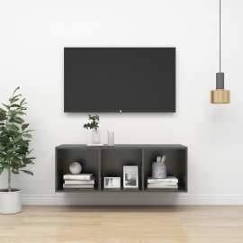 vidaXL Nástenná TV skrinka sivá 37x37x107 cm drevotrieska