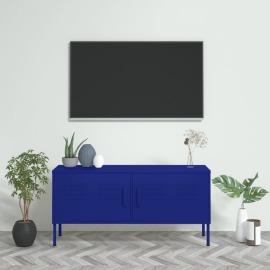 vidaXL TV skrinka námornícka modrá 105x35x50 cm oceľ