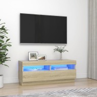 vidaXL TV skrinka s LED svetlami dub sonoma 100x35x40 cm - cena, porovnanie