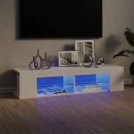 vidaXL TV skrinka s LED svetlami lesklá biela 135x39x30 cm - cena, porovnanie