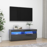 vidaXL TV skrinka s LED svetlami lesklá sivá 100x35x40 cm - cena, porovnanie