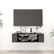 vidaXL Závesná TV skrinka lesklá sivá 100x30x26,5 cm drevotrieska - cena, porovnanie