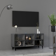 vidaXL TV stolík s kovovými nožičkami lesklý sivý 103,5x30x50 cm - cena, porovnanie