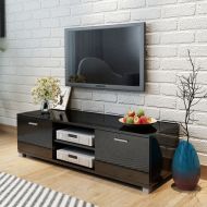 vidaXL TV stolík, vysoký lesk, čierny 140x40,3x34,7 cm - cena, porovnanie