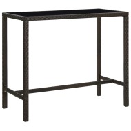 vidaXL Záhradný barový stôl hnedý 130x60x110 cm polyratan a sklo - cena, porovnanie