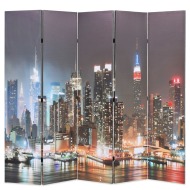 vidaXL Skladací paraván 200x170 cm, potlač nočného New Yorku - cena, porovnanie