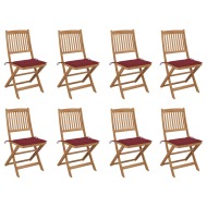 vidaXL Skladacie vonkajšie stoličky s podložkami 8 ks akáciový masív - cena, porovnanie