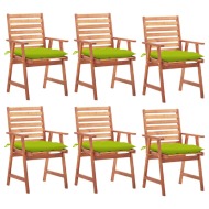 vidaXL Vonkajšie jedálenské stoličky 6 ks s podložkami masívne akáciové drevo - cena, porovnanie