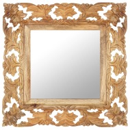vidaXL Ručne vyrezávané zrkadlo hnedé 50x50 cm masívne mangovníkové drevo - cena, porovnanie