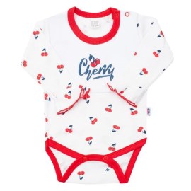 New Baby Dojčenské bavlnené body s dlhým rukávom Cherry