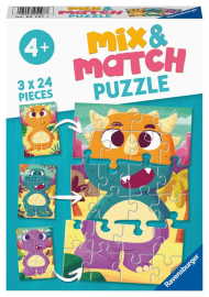 Ravensburger 051977 Mix & Match Puzzle Zábavný dinosaurus 3x24