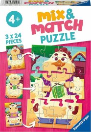 Ravensburger 051984 Mix & Match Puzzle Hospodárske zvieratá 3x24