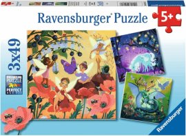 Ravensburger 051816 Víla, drak a jednorožec 3x49