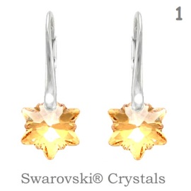 Naneth Náušnice s kryštálmi Swarovski Elements EDELWEISS Golden Shadow