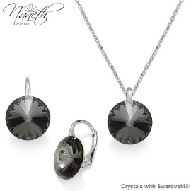 Naneth Strieborný set s kryštálmi Swarovski Rivoli Silver Night