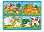 Woody Puzzle pre najmenších Domáce zvieratá s mláďatami - cena, porovnanie