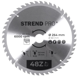 Strend Pro Kotúč TCT 254x3.0x30/20 mm 48T, na drevo