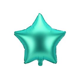 Party Deco Fóliový balón - Matná hviezda - 48cm Zelená