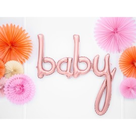 Party Deco Fóliový balón - Baby, rúžové zlato 73cm