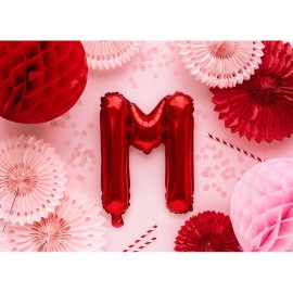 Party Deco Fóliový balón - červený - písmeno, 35 cm M