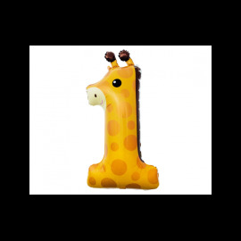 Godan Fóliový balón - Číslo 1 - Žirafa - 80 cm