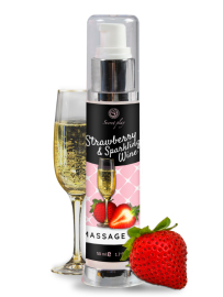 Secret Play Strawberry & Sparkling Wine Massage Oil 50ml