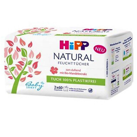 Hipp Babysanft Čistiace vlhčené ubrúsky Natural 2x60ks