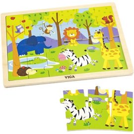 Viga Drevené puzzle 24 dielikov - Zoo