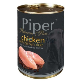 Piper Dog Konzerva Platinum Kura a hnedá ryža 400g