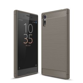 König Design Sony Xperia XZs TPU puzdro Carbon Fiber Optics Brushed Protective Cover Grey