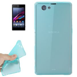 König Design Puzdro na mobilný telefón Priesvitné TPU puzdro pre Sony Xperia Z1 mini Turquoise