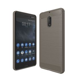 König Design Puzdro Nokia 6 TPU Carbon Fiber Optic Brushed Protective Cover Grey