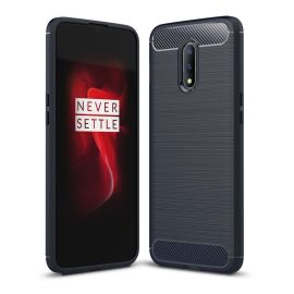 König Design OnePlus 7 TPU puzdro Carbon Fiber Optic Brushed Protective Cover Blue