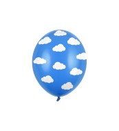 Party Deco Modré balóny s bielymi obláčikmi - cena, porovnanie