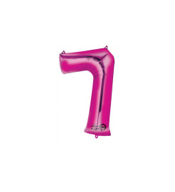 Amscan Ružový balón v tvare čísla 7