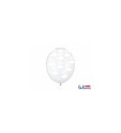 Party Deco Priehľadné balóniky s bielymi obláčikmi - cena, porovnanie