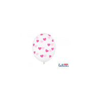 Party Deco Priehľadný balón so srdiečkami - cena, porovnanie