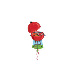 Amscan Červený fóliový balónik s grilom