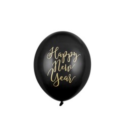Party Deco Čierne balóny Šťastný nový rok