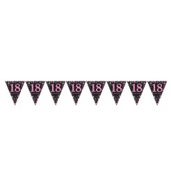 Amscan Banner trojuholníky 18 Luxusná oslava - ružový