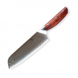 Dellinger Rose-Wood Damascus Santoku 7"