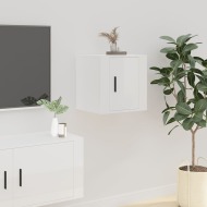 vidaXL Nástenná TV skrinka lesklá biela 40x34,5x40 cm - cena, porovnanie