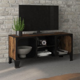 vidaXL TV skrinka hnedá 105x36x47 cm kov a MDF